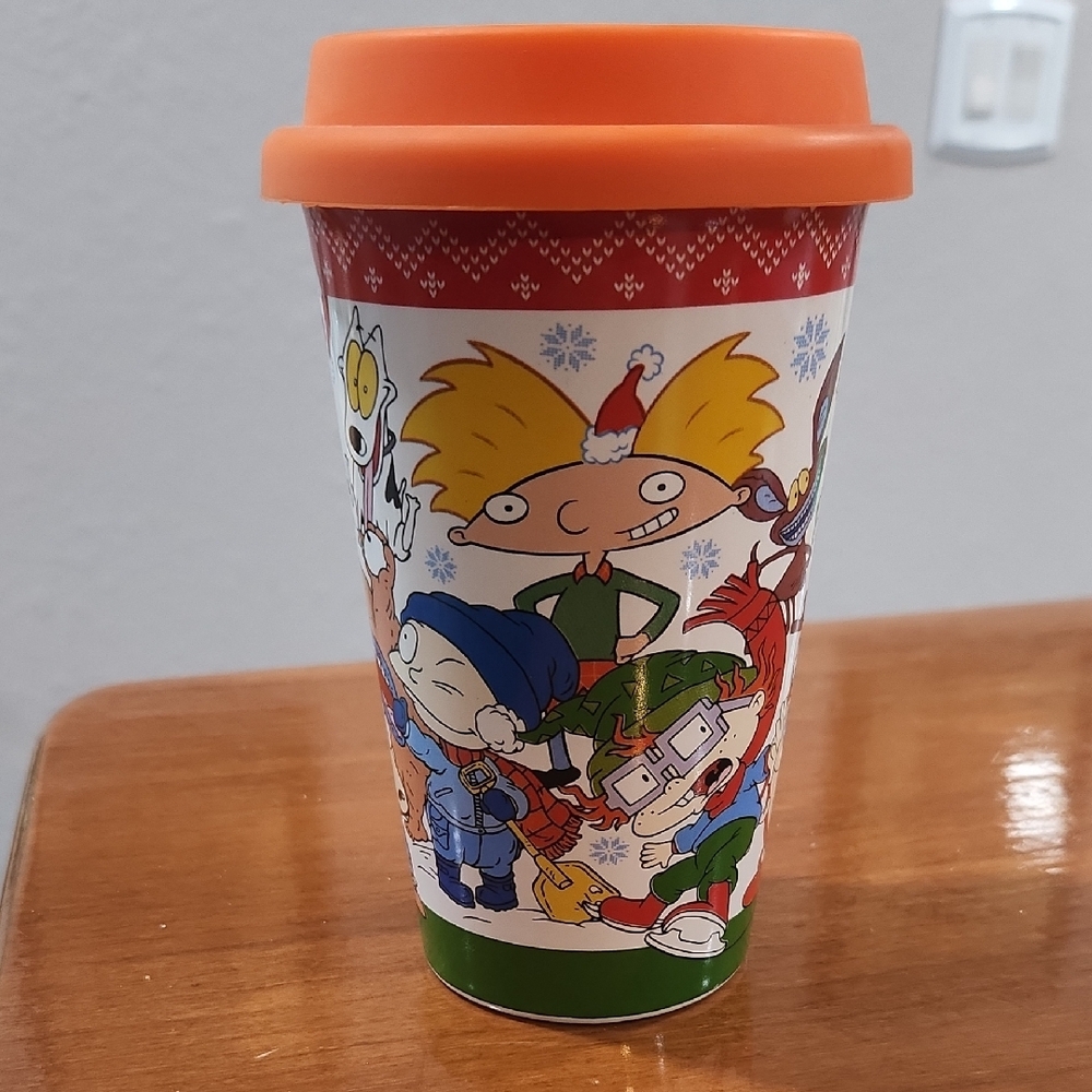 Nickelodeon Orange and Green Coffee Tumbler